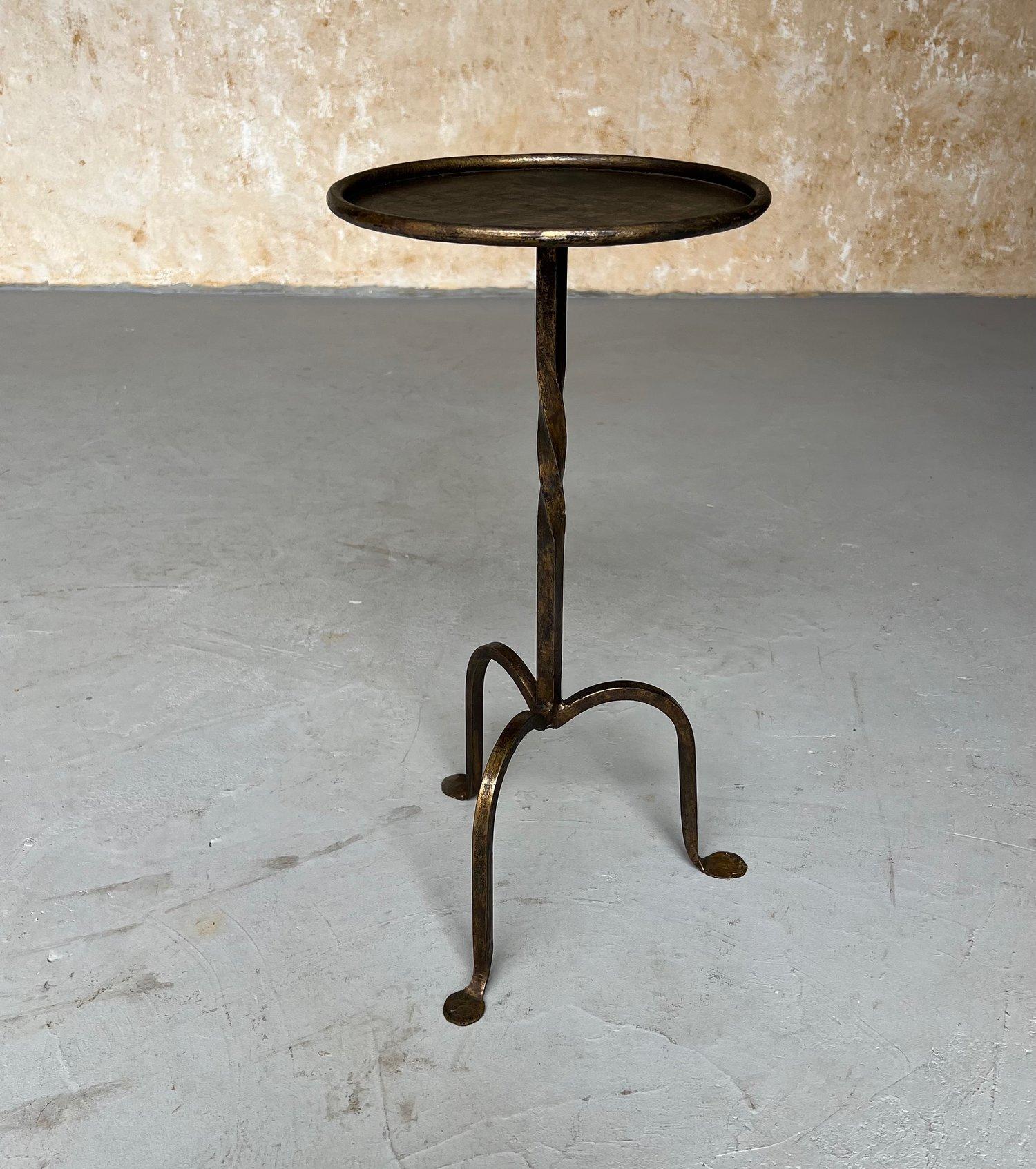 Gilt Spanish Drinks Table with Twisted Stem For Sale
