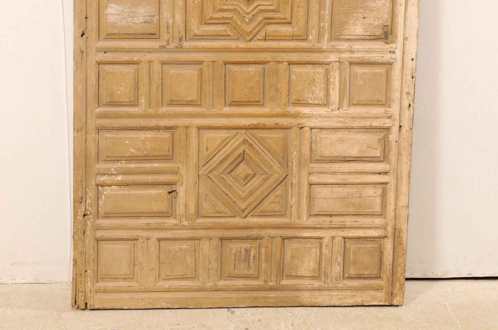 Hand-Carved Spanish Geometric-Carved Wall Panel- Would Make a Great Headboard! For Sale