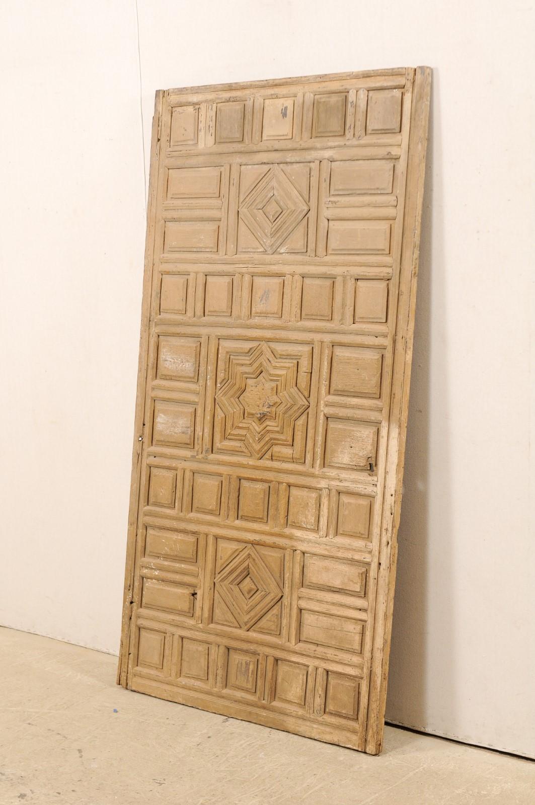 19th Century Spanish Geometric-Carved Wall Panel- Would Make a Great Headboard! For Sale