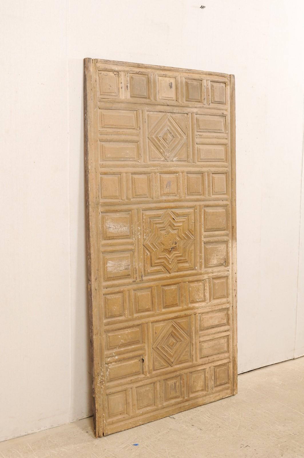 Wood Spanish Geometric-Carved Wall Panel- Would Make a Great Headboard! For Sale