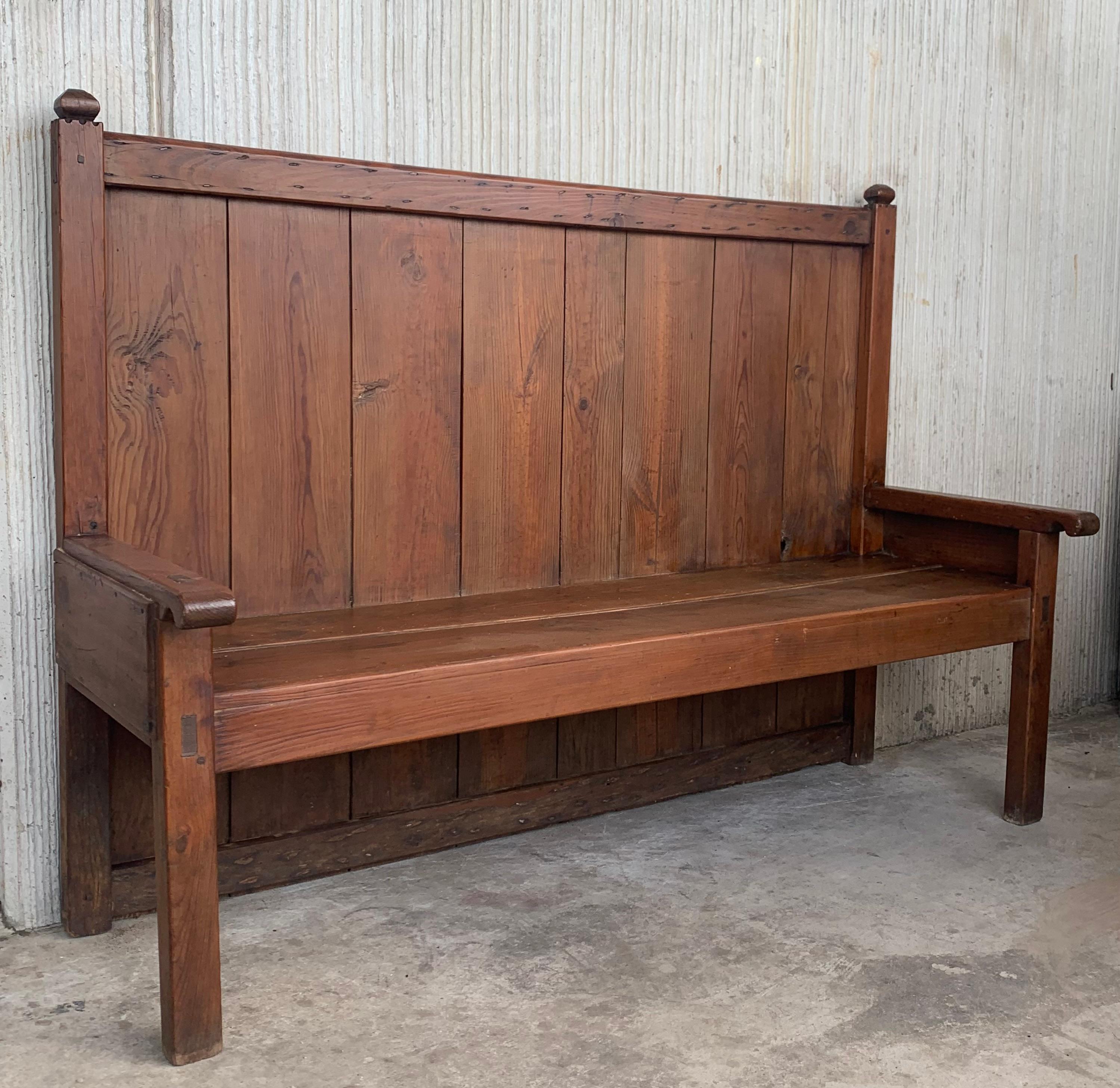 tall outdoor bench