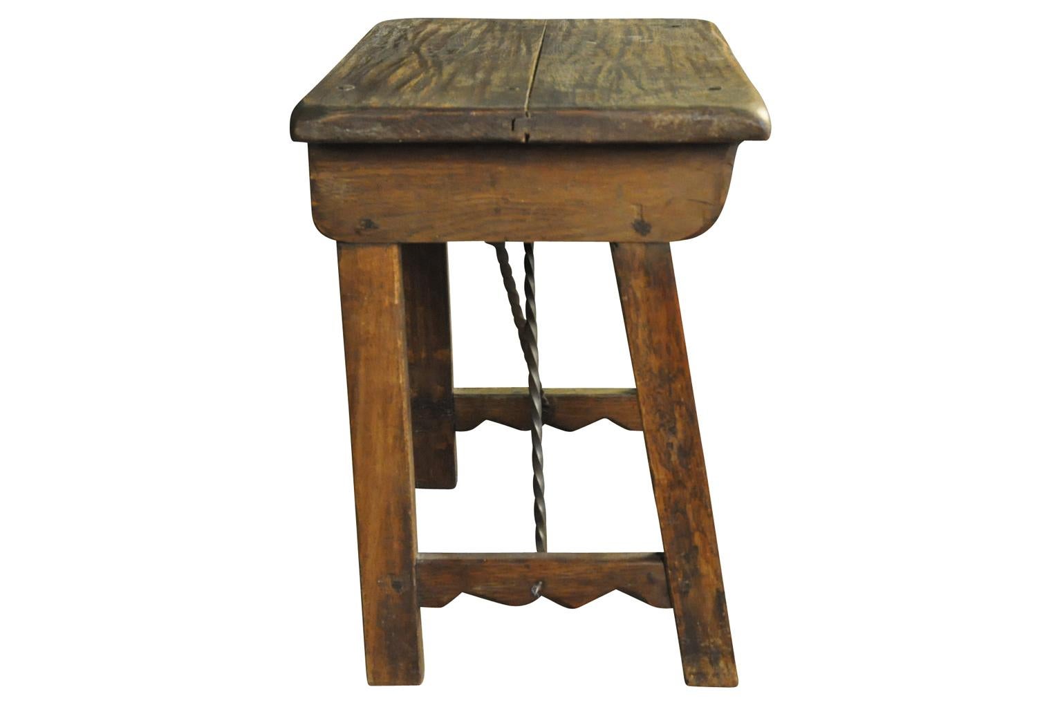 Oak Spanish Early 20th Century Side Table
