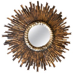 Antique Spanish Early 20th Century Sunburst Mirror