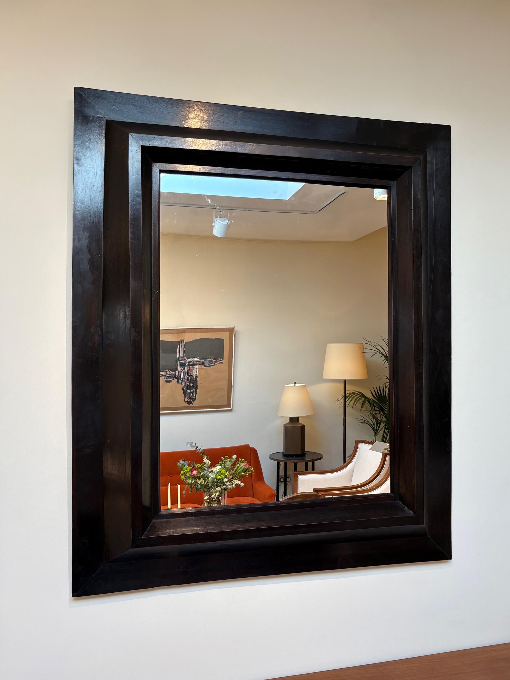 Mid-Century Modern Spanish Ebonised Mirror For Sale