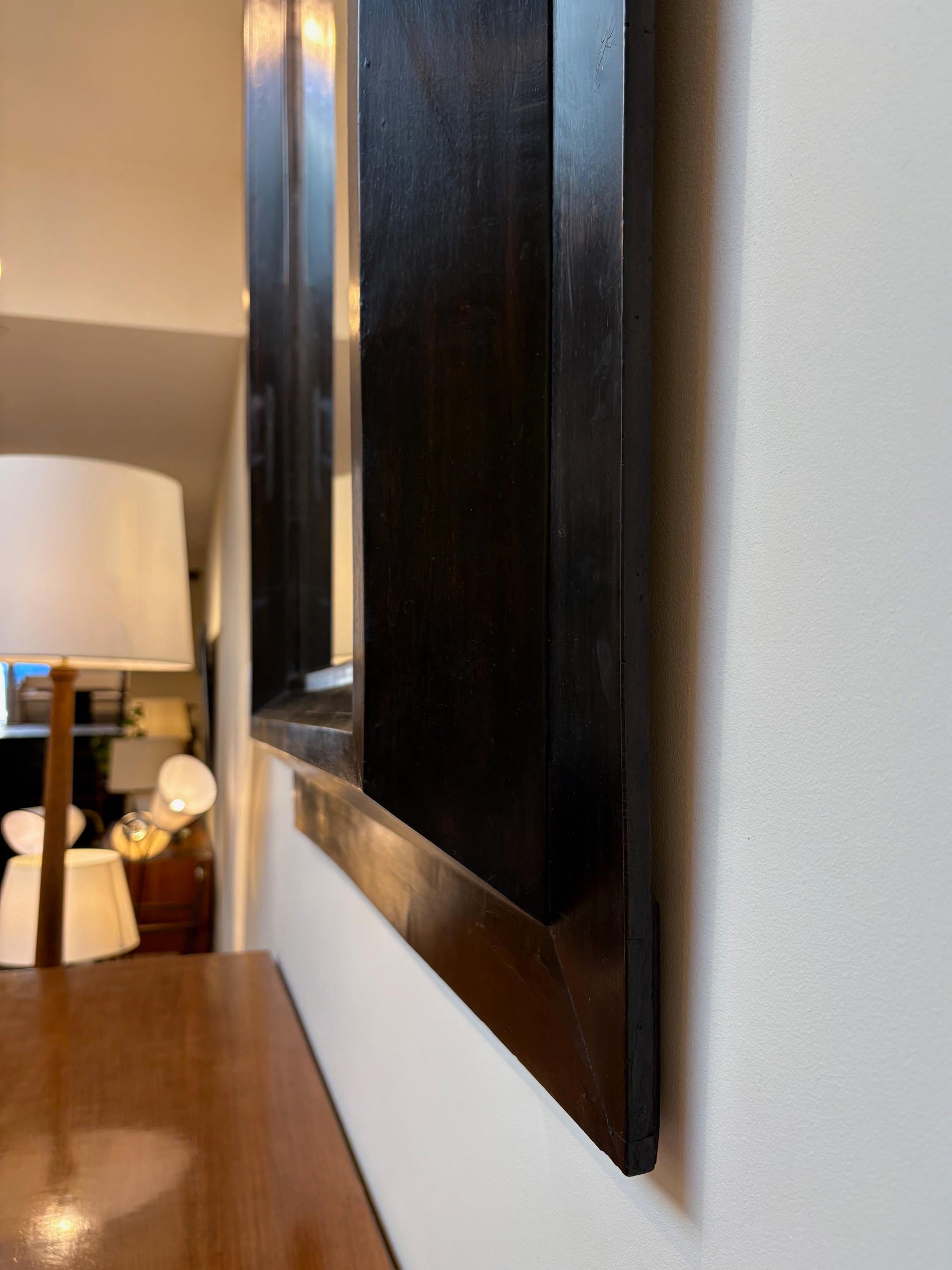 Wood Spanish Ebonised Mirror For Sale