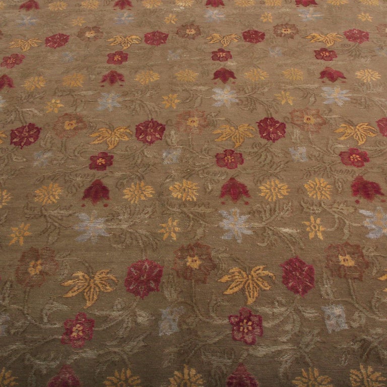 Rug and Kilim's Spanish European Style Rug in Brown, Red and Gold ...