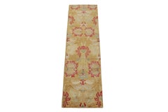 Rug & Kilim's Spanish European Style Runner in Gold, Red & Blue Floral Pattern