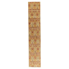 Tapis et tapis de couloir de style européen espagnol Kilim à motifs floraux dorés, rouges et gris