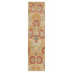 Tapis et tapis de couloir de style européen espagnol Kilim à motifs floraux dorés, rouges et gris