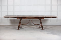 Spanish Extending Oak & Iron Dining Table
