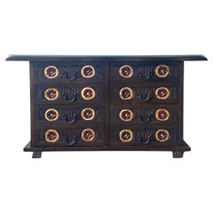 Spanish Farmhouse Wooden Credenza/Sideboard, 8 Drawers