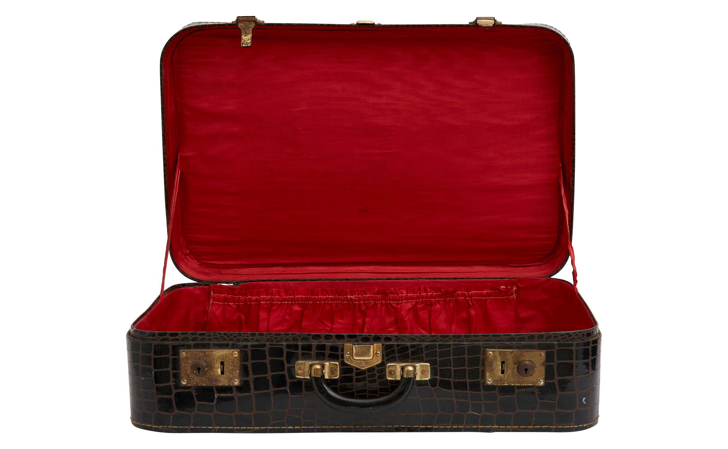 20th Century Spanish Faux Crocodile Suitcase