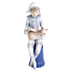 Spanish Fine Porcelain Nao Lladro Harlequin Sculpture Figure 