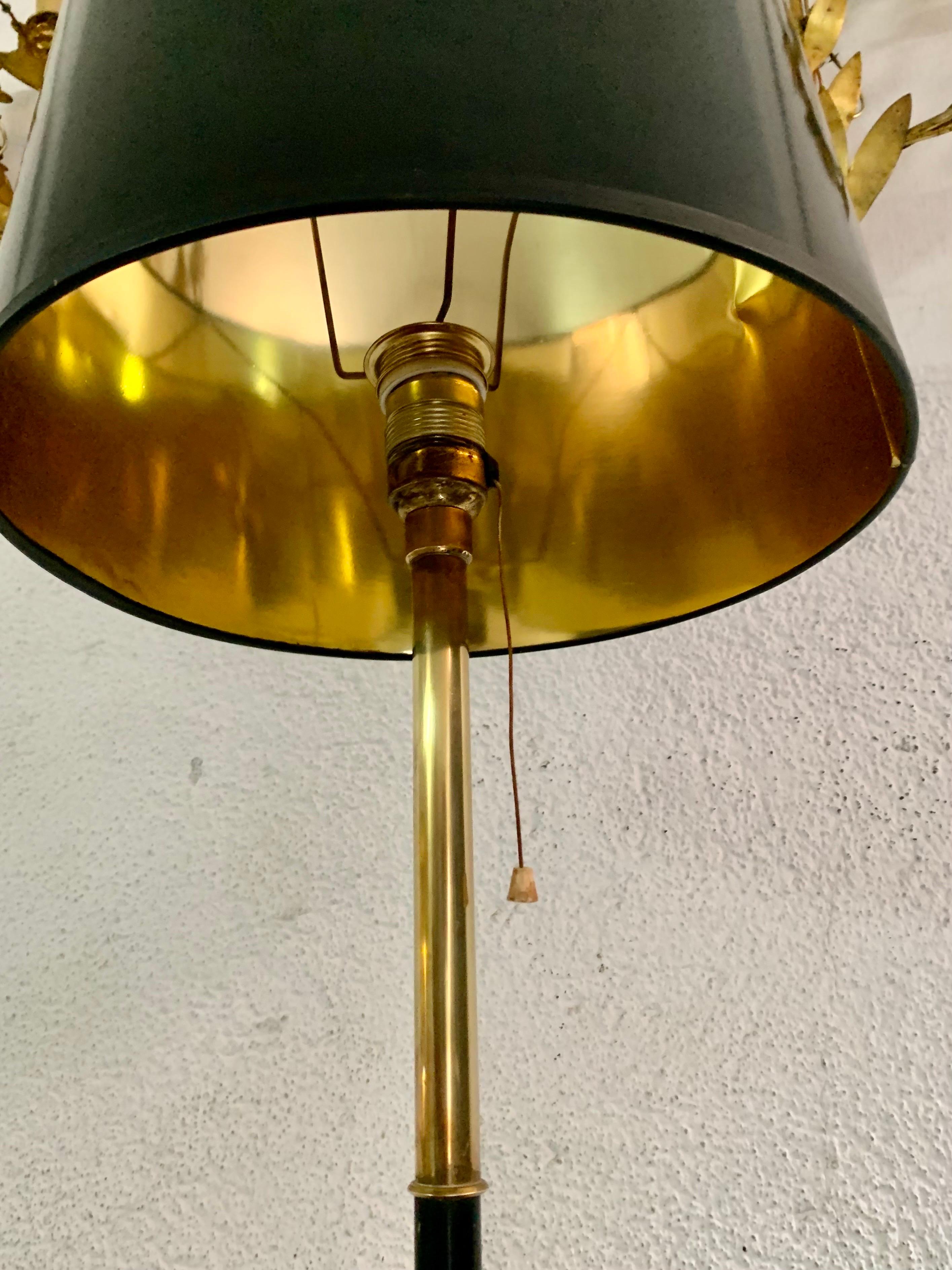 Spanish Floor Lamp 70s, in Lacquered Metal, Brass and Bronce In Fair Condition In Madrid, ES