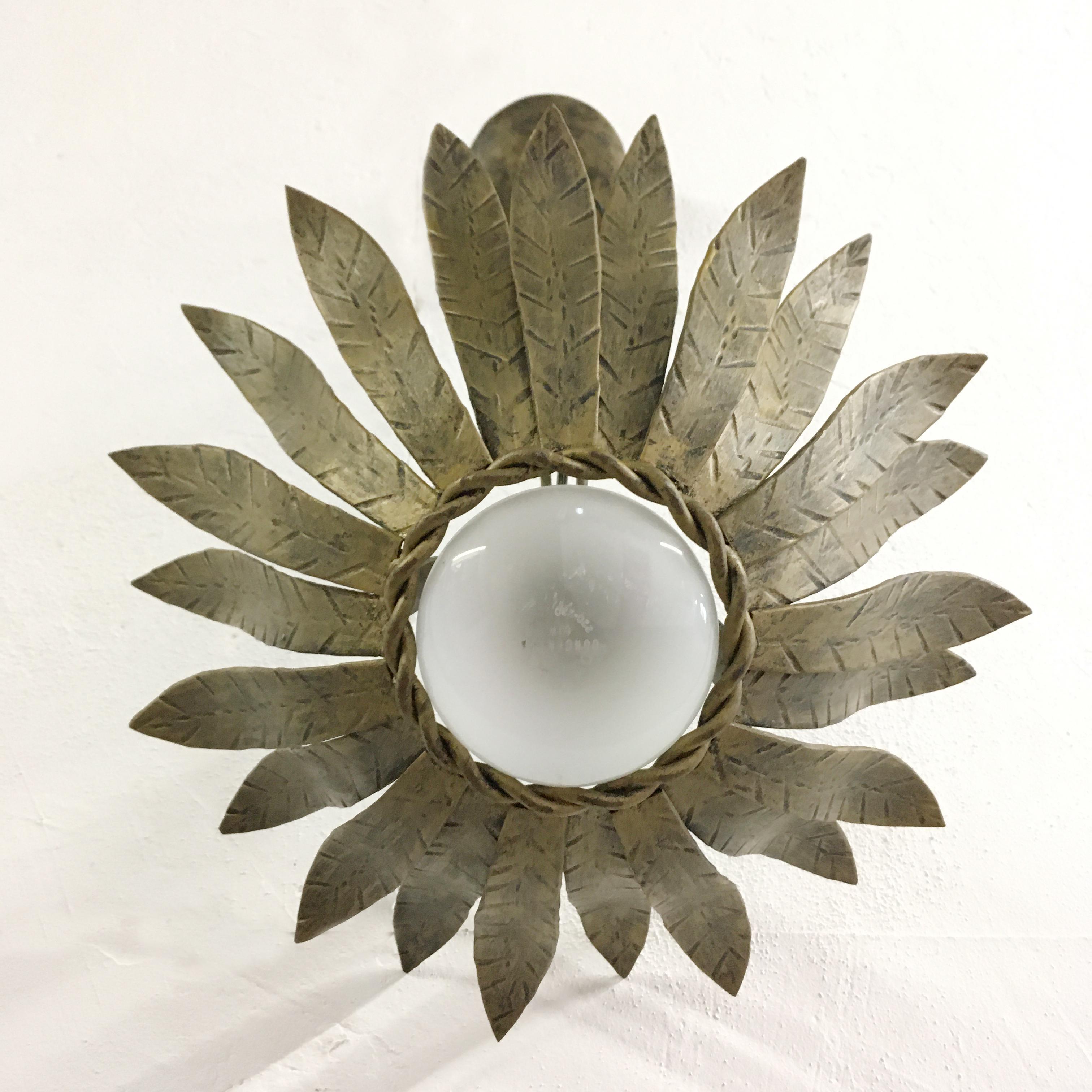 Spanish Flower Ceiling Light, 1950s In Good Condition In Hastings, GB