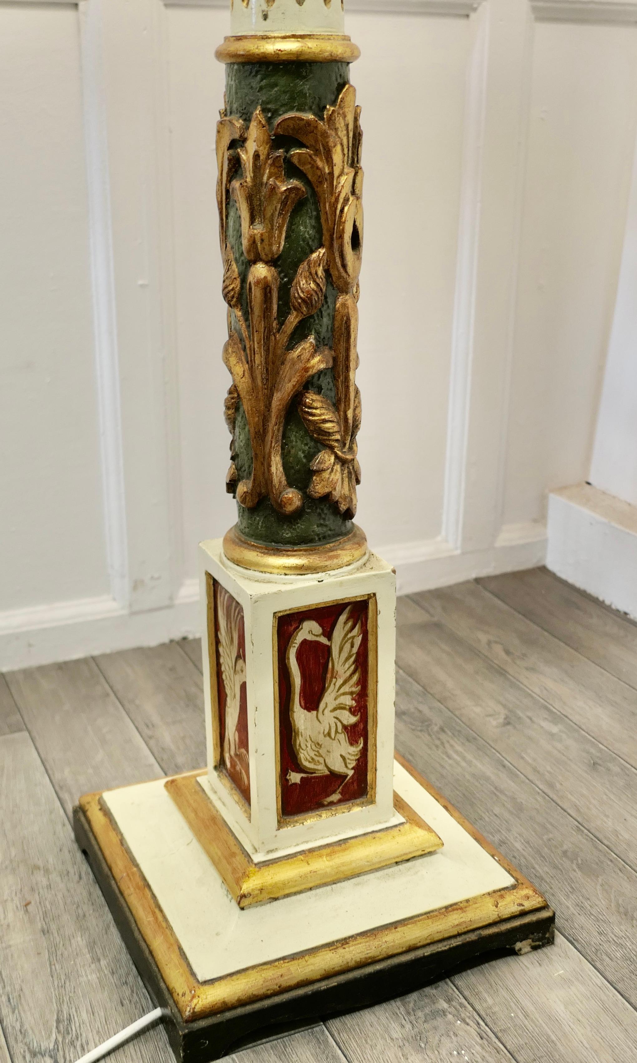 Spanish Folk Art Floor Standing Standard Lamp In Good Condition For Sale In Chillerton, Isle of Wight