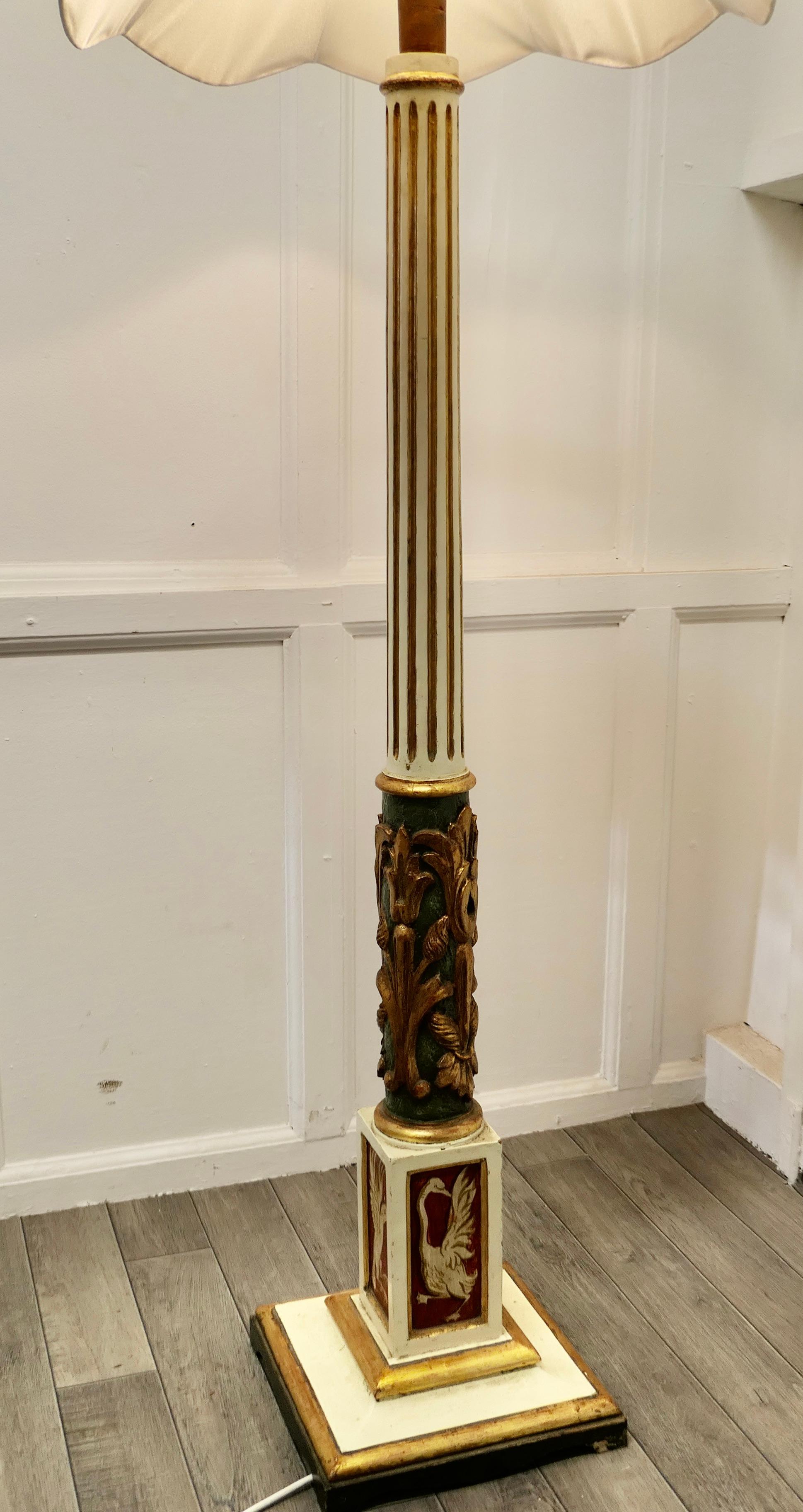 20th Century Spanish Folk Art Floor Standing Standard Lamp For Sale