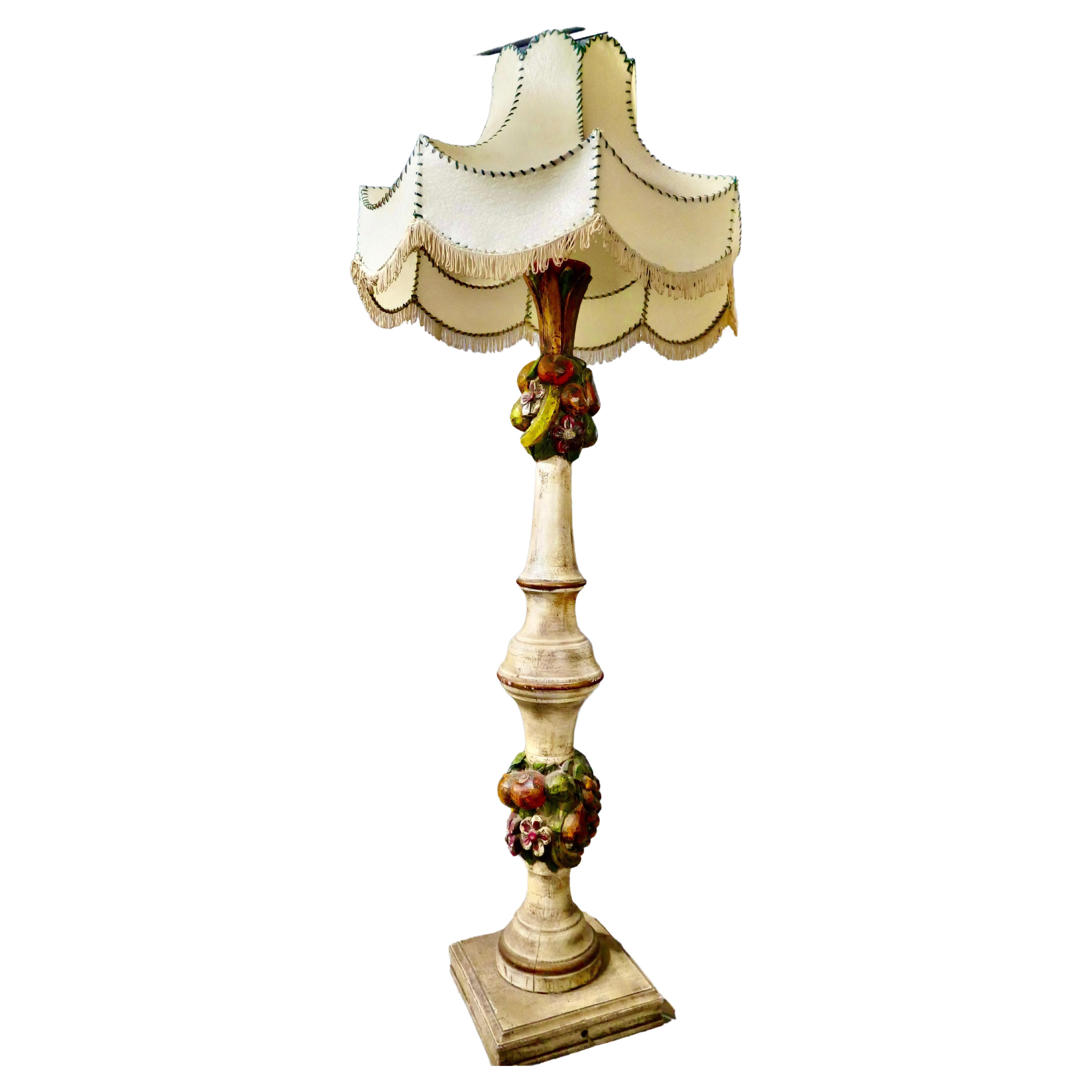 Spanish Folk Art Floor Standing Standard Lamp For Sale