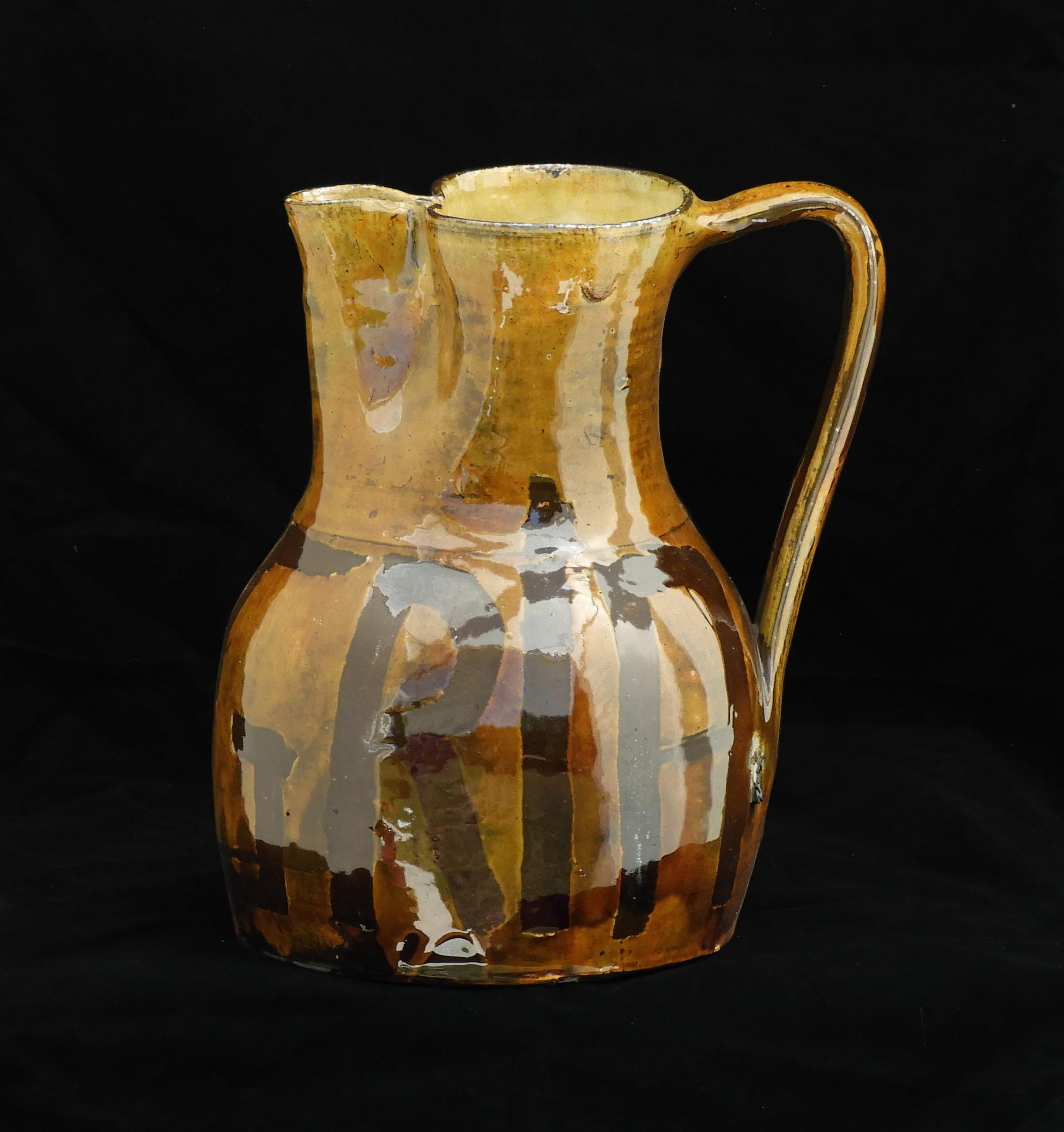 Spanish Folk Art Sangria Pitcher C1950 In Good Condition For Sale In Trensacq, FR