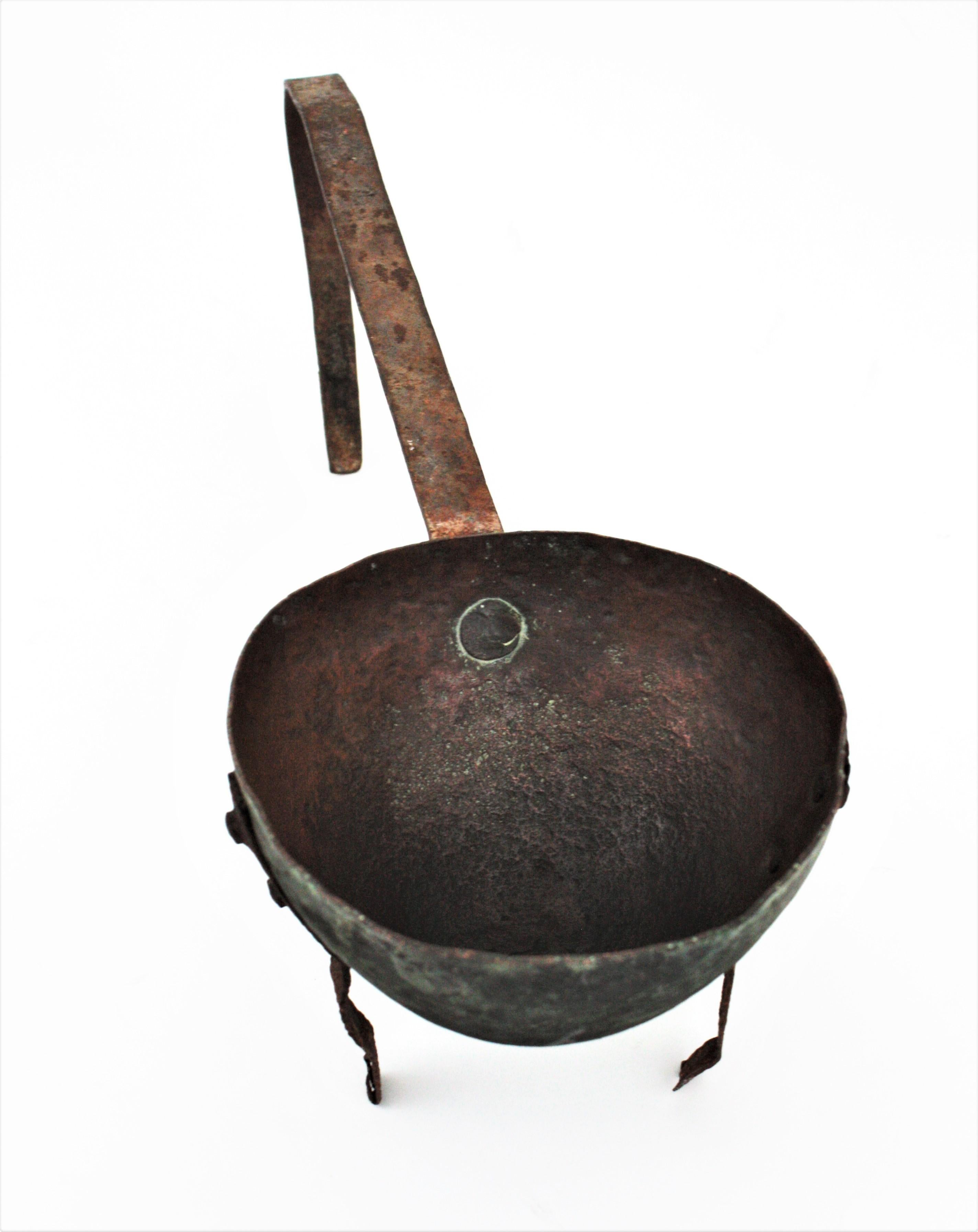 Spanish Foundry Smelting Tool as Centerpiece, Copper and Iron For Sale 2
