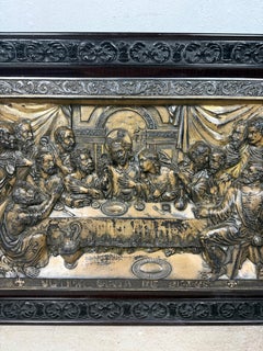 Spanish Framed Relief of The Last Supper, Mid-20th Century