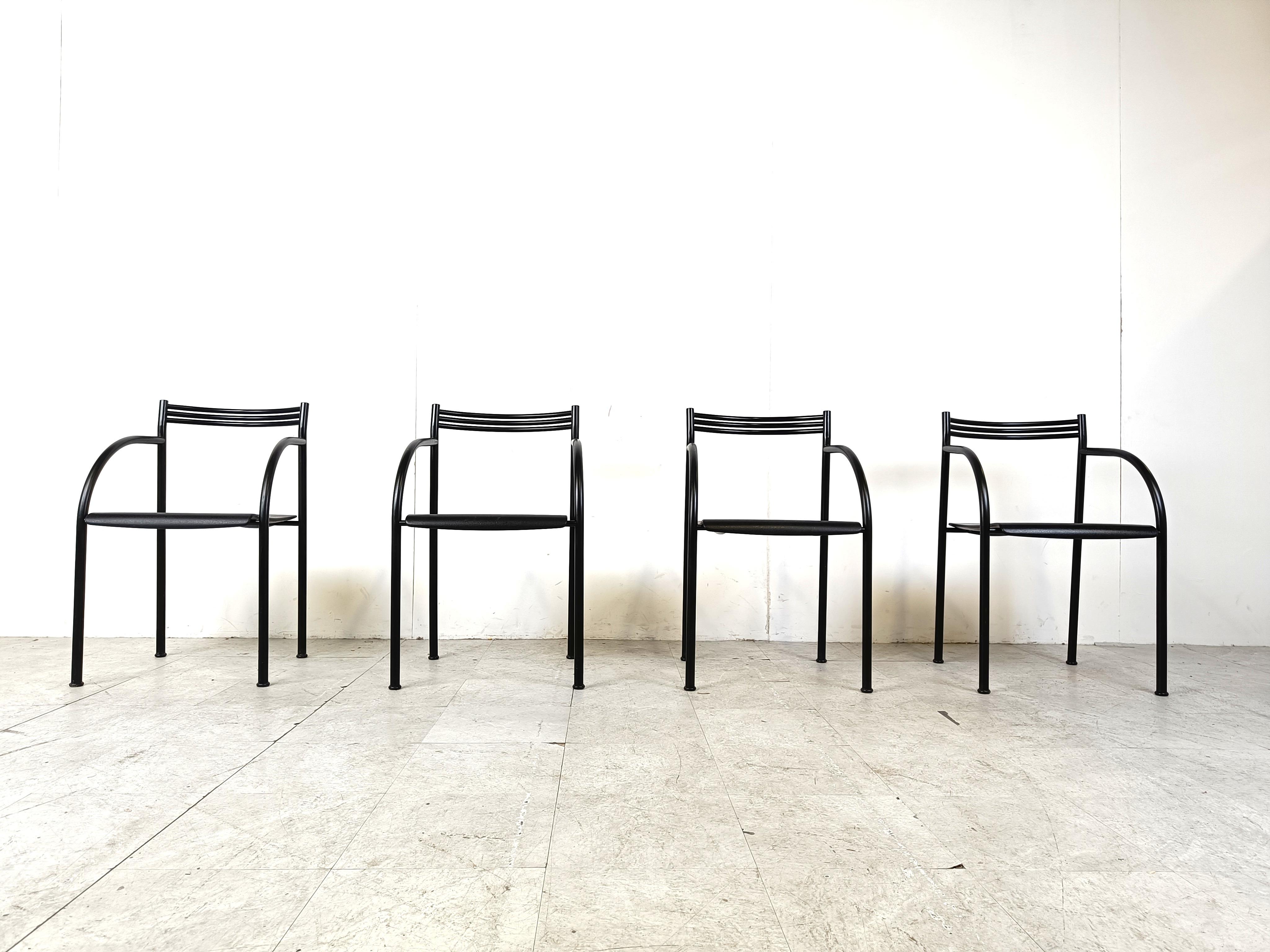 Late 20th Century Spanish Francesca Armchairs by Philippe Starck for Baleri Italia, 1982, Set of 4 For Sale
