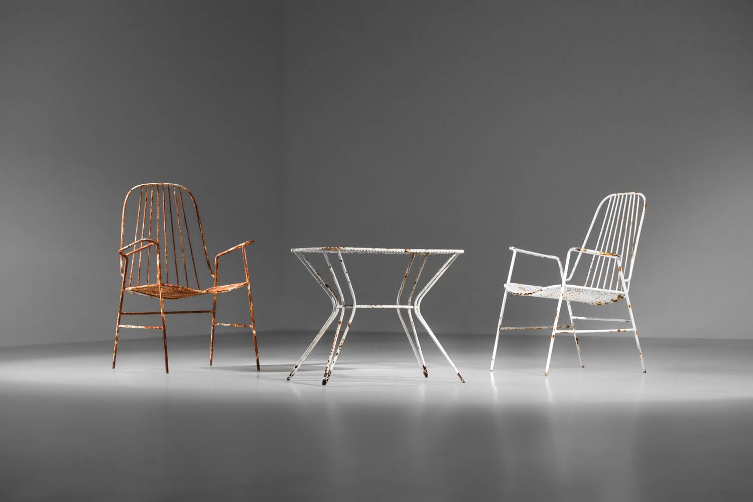 Spanish garden furniture set in the style of Matégot 50s / 60s 2