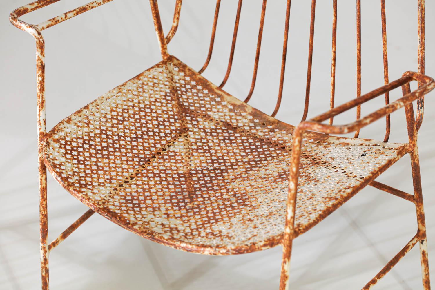 Spanish garden furniture set in the style of Matégot 50s / 60s In Distressed Condition In Ternay, Auvergne-Rhône-Alpes