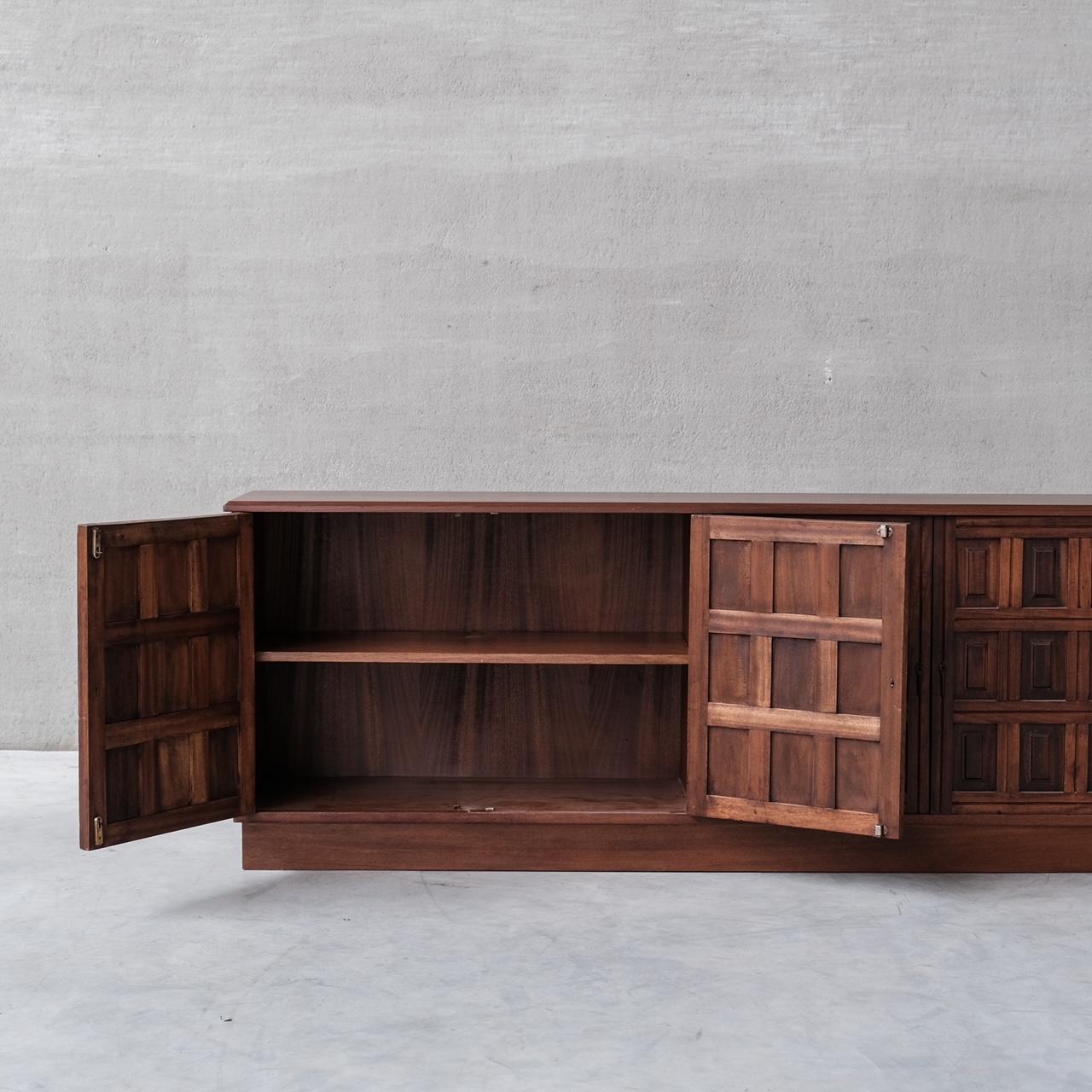 Spanish Geometric Brutalist Midcentury Sideboard 10