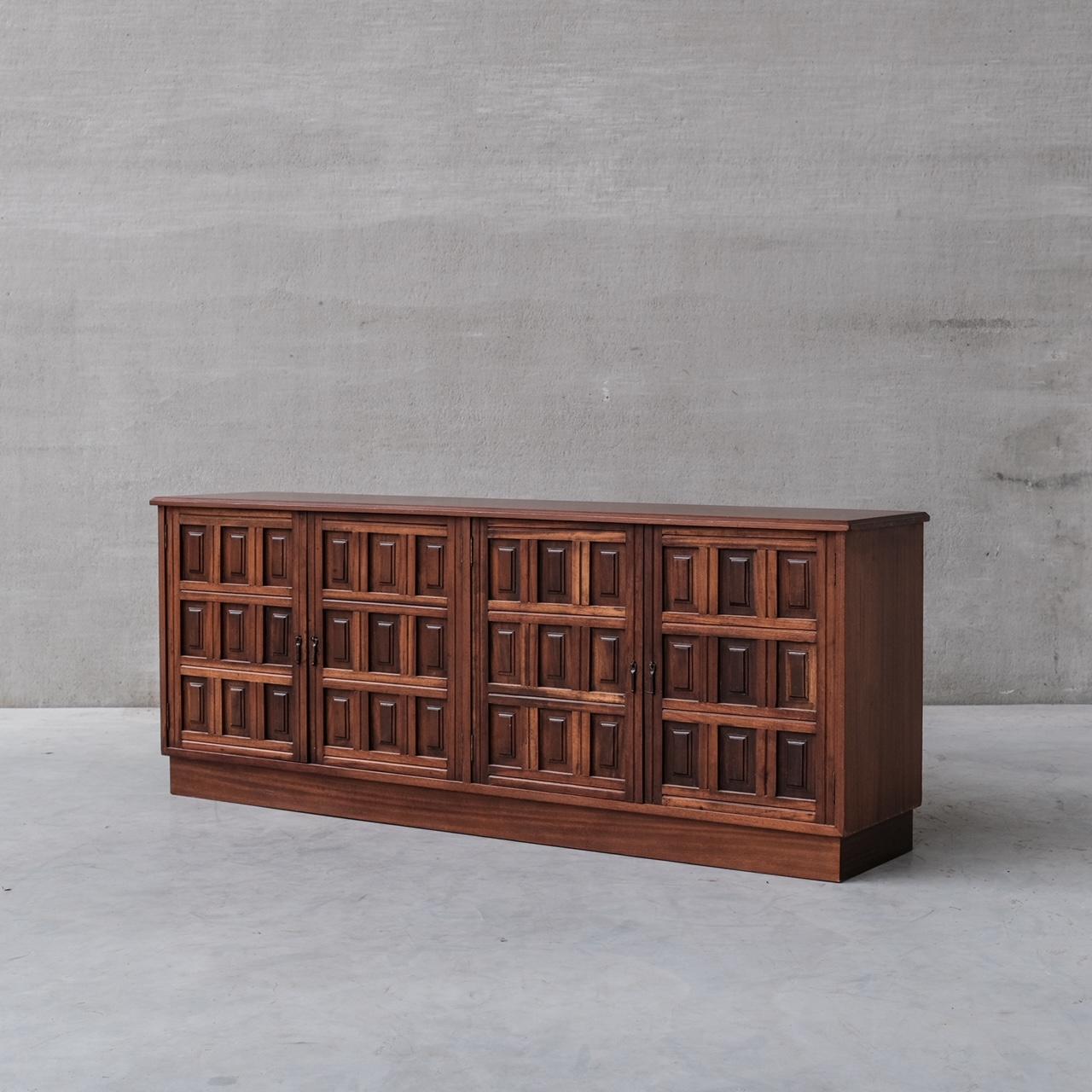 Spanish Geometric Brutalist Midcentury Sideboard 13