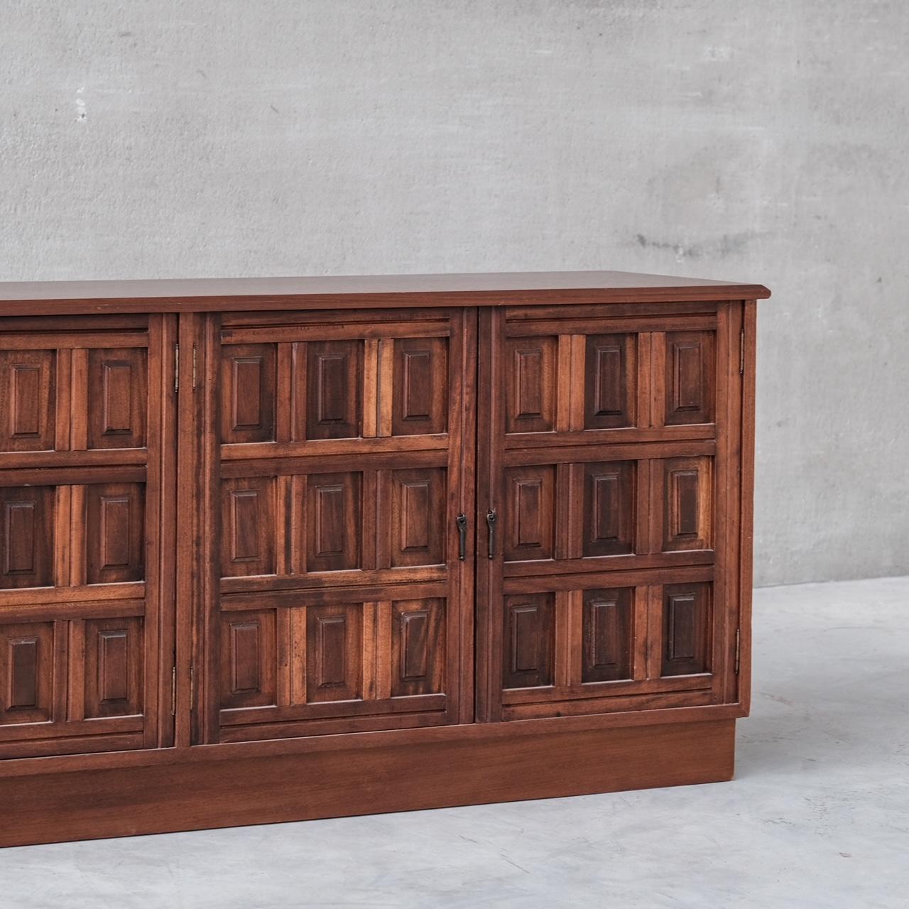 Spanish Geometric Brutalist Midcentury Sideboard 3