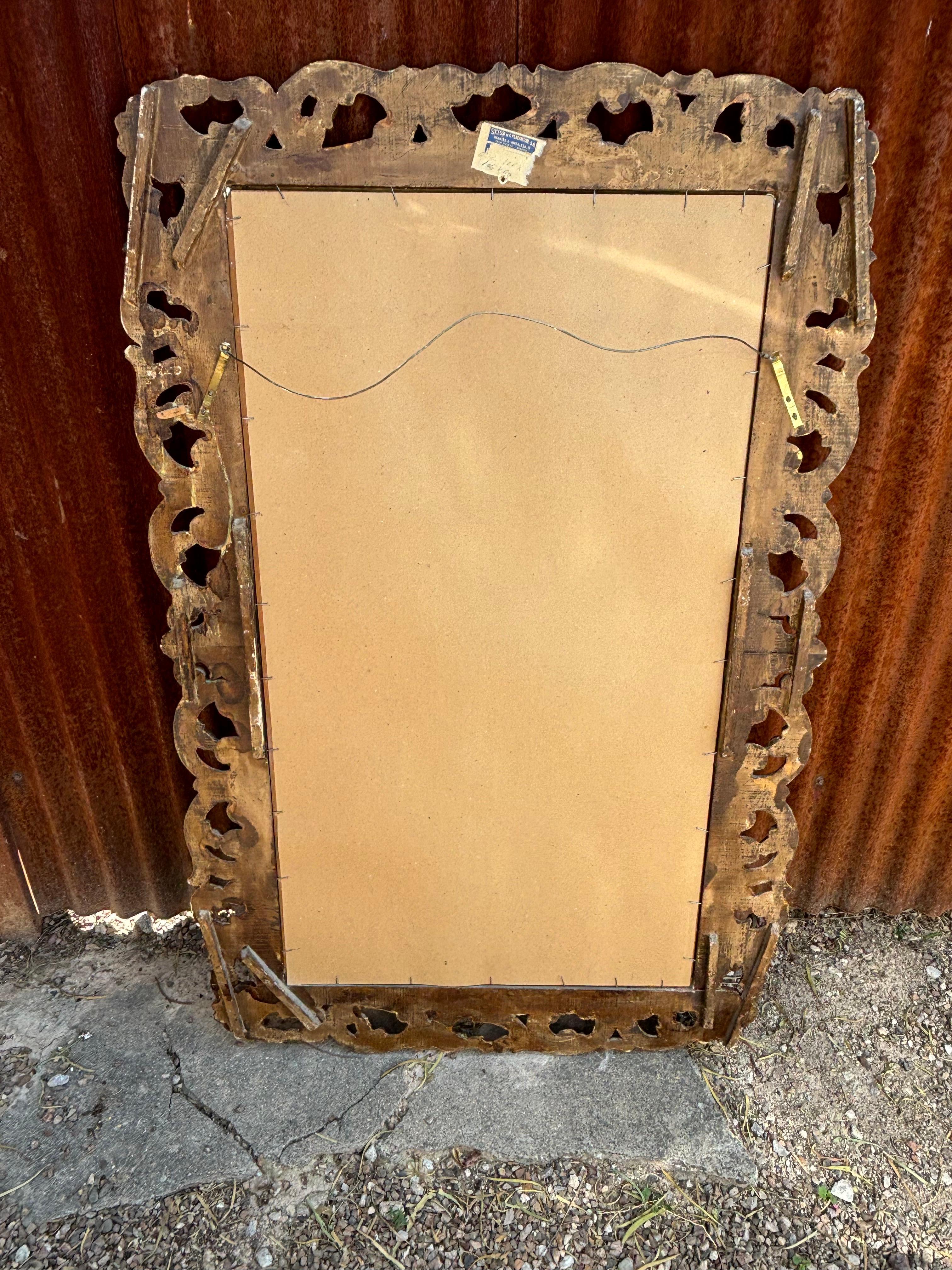 Spanish Gesso, Gilt and Wood Mirror For Sale 1