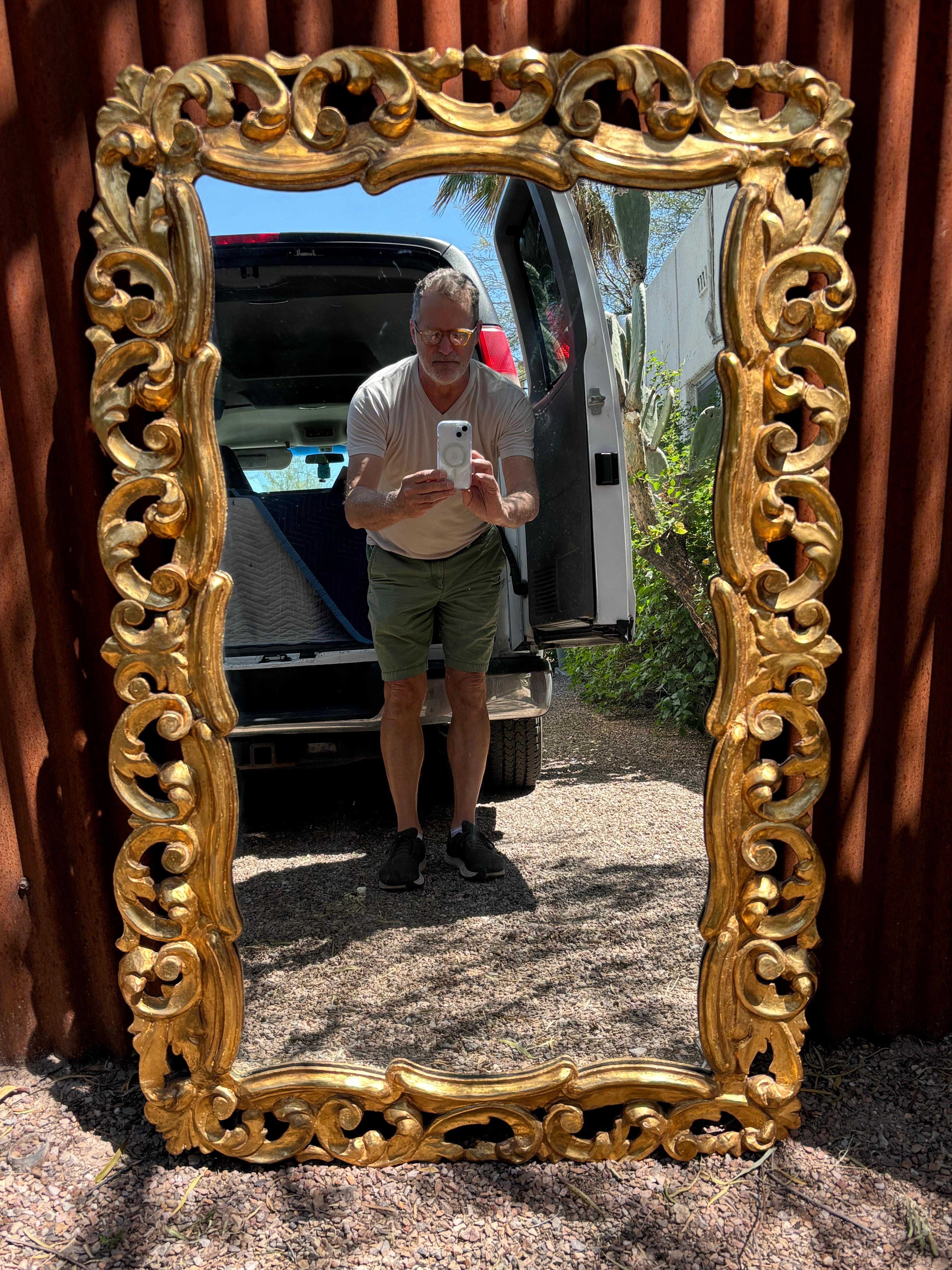 Spanish Gesso, Gilt and Wood Mirror For Sale 3