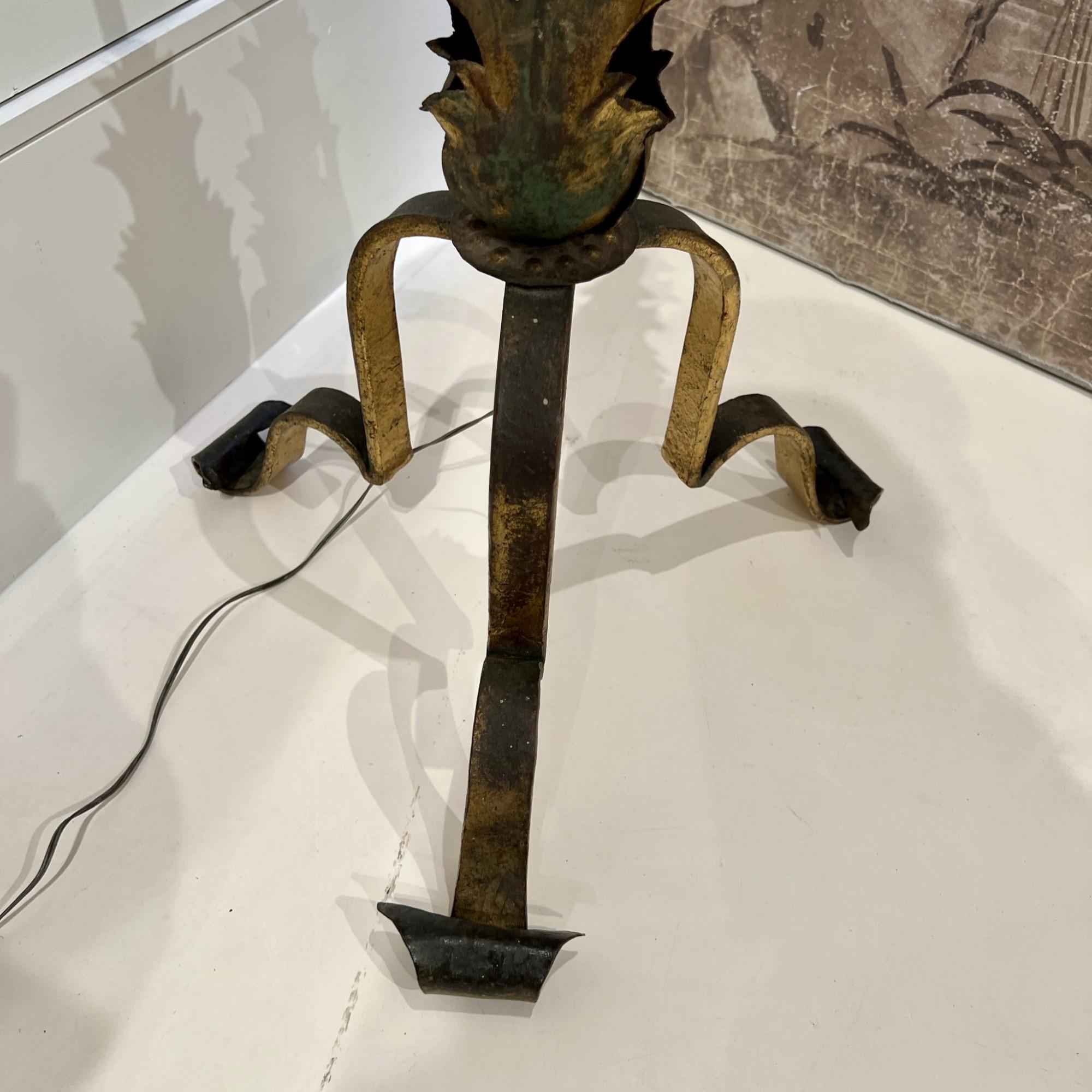 Gilt Spanish Gilded Iron Floor Lamp For Sale