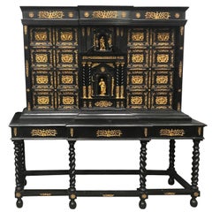 Cabinet Vargueno espagnol monté en bronze doré