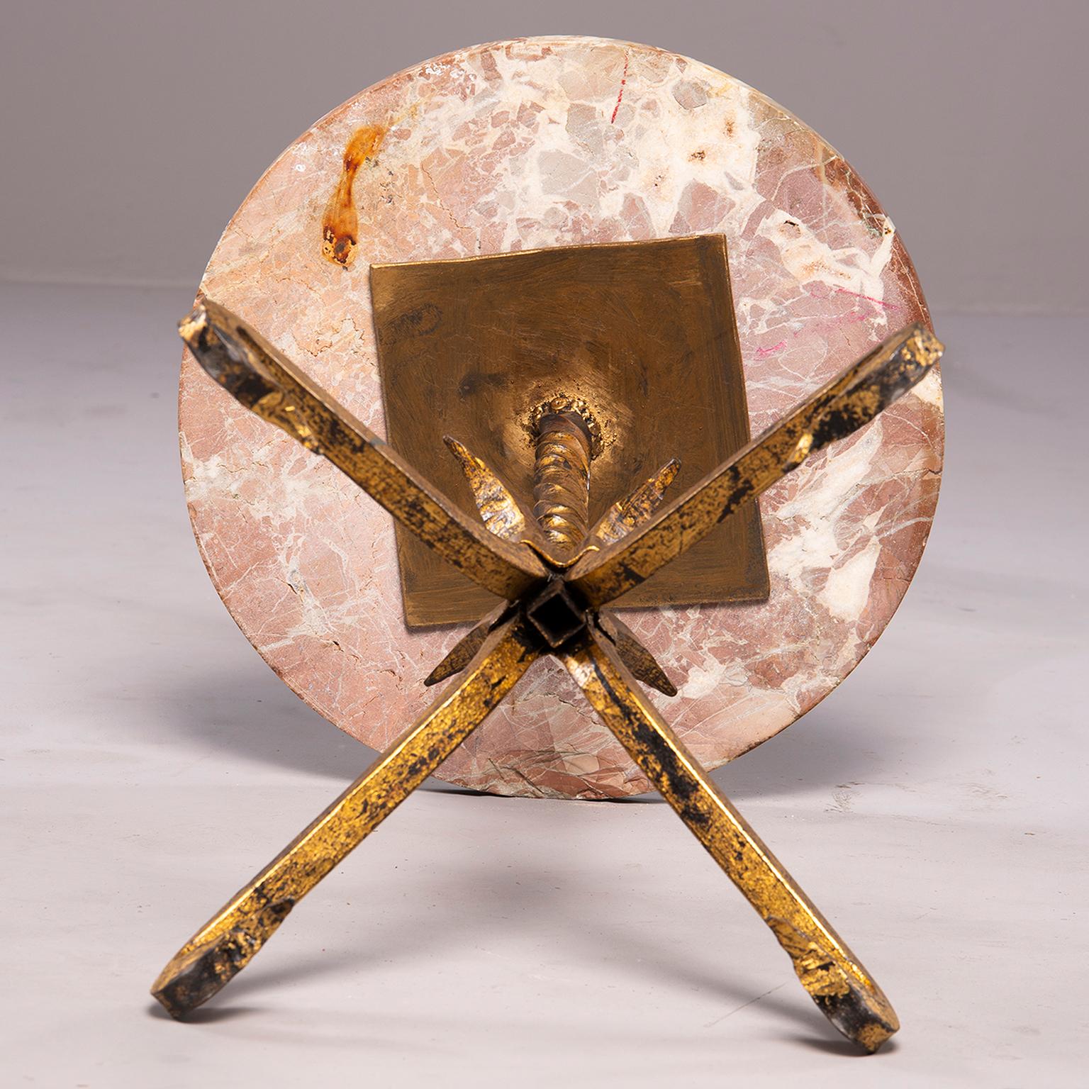 Spanish Gilt Iron and Marble Side Table 3