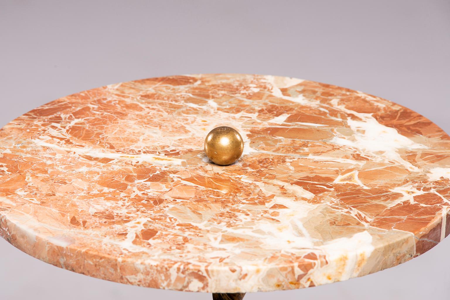 Spanish Gilt Iron and Marble Side Table 4
