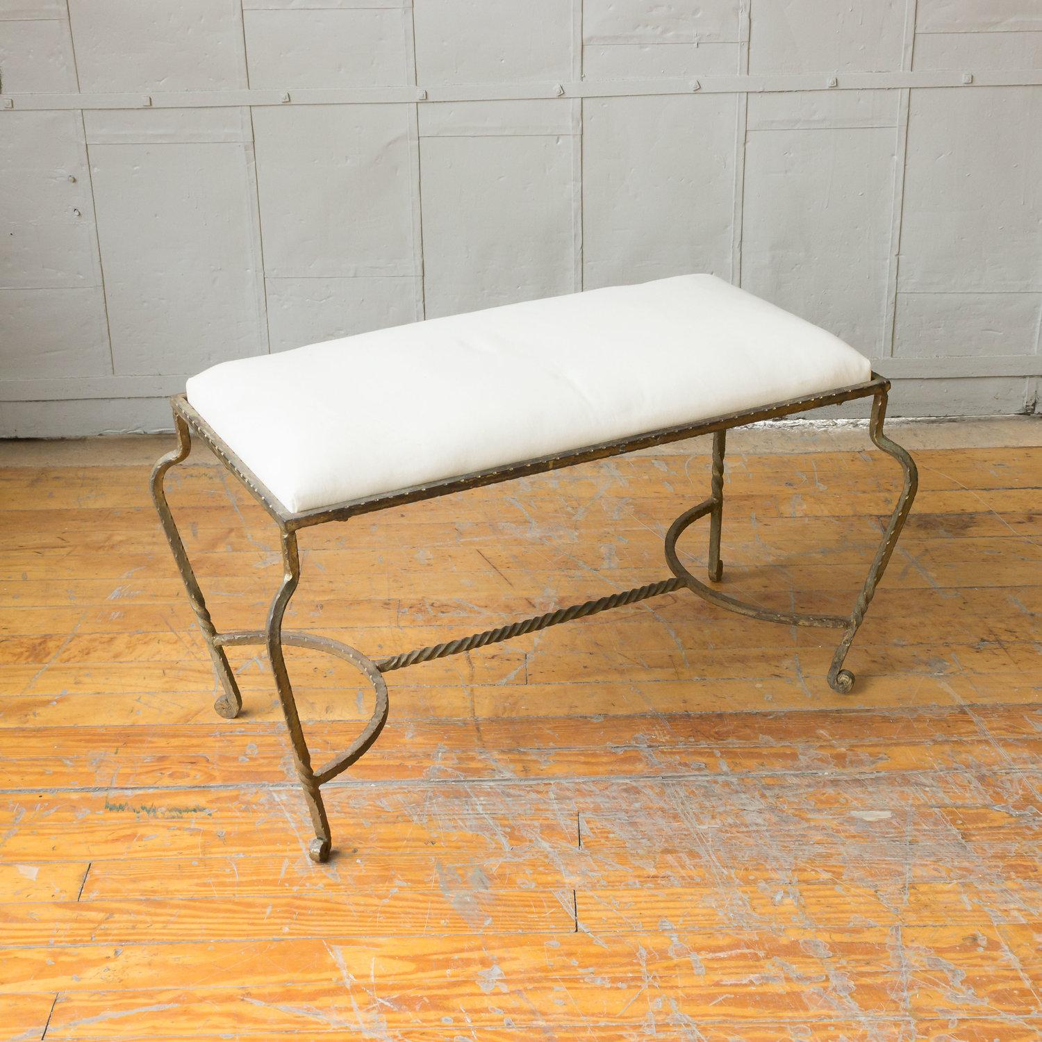 Spanish Gilt Iron Bench In Good Condition In Buchanan, NY