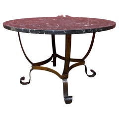 Spanish Gilt Iron Coffee Table with Marble Top