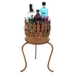 Spanish Gilt Iron Drinks Stand / Planter, Foliage Design