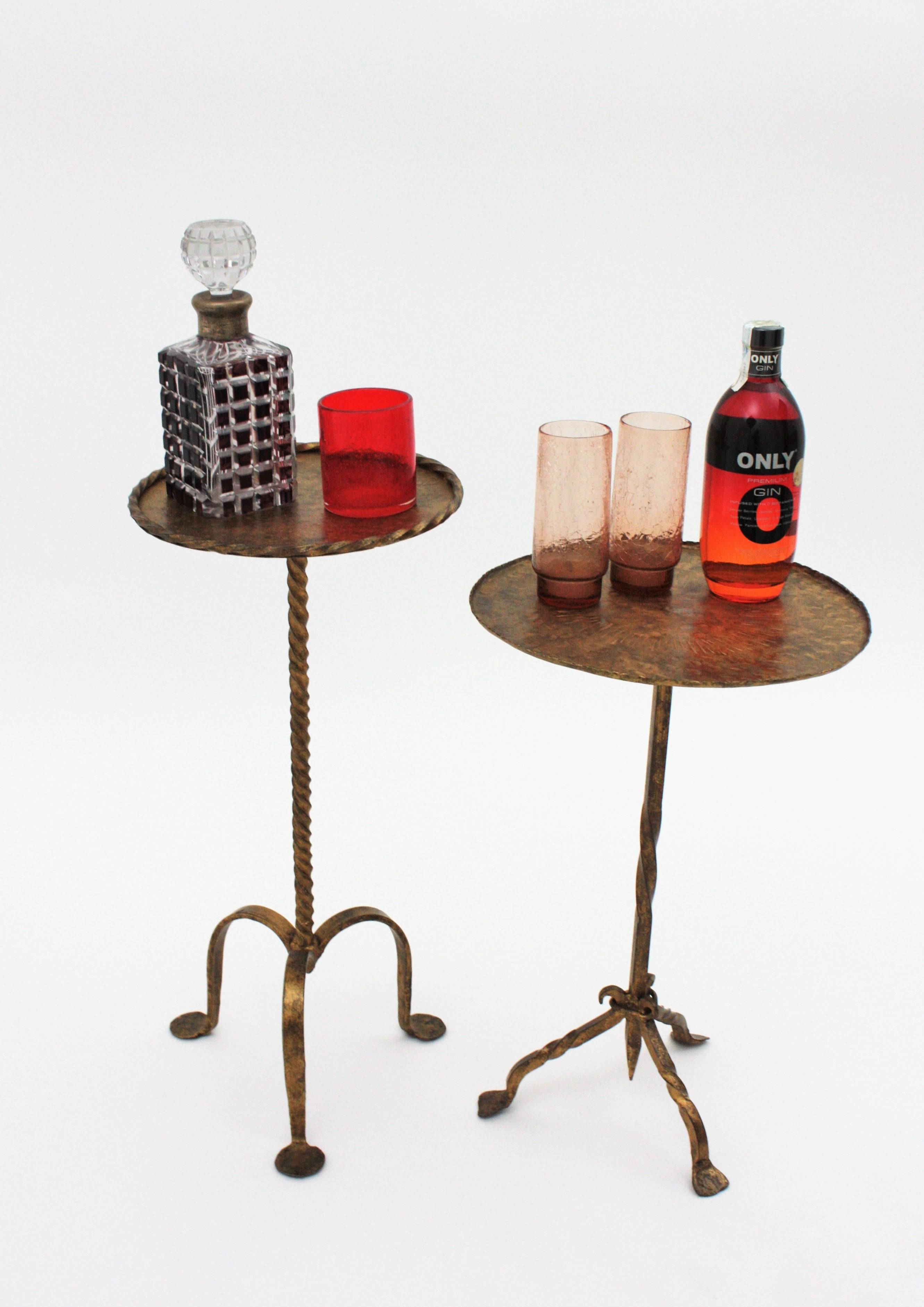 Spanish Gilt Iron Drinks Table Guéridon, End or Side Table, 1940s 11