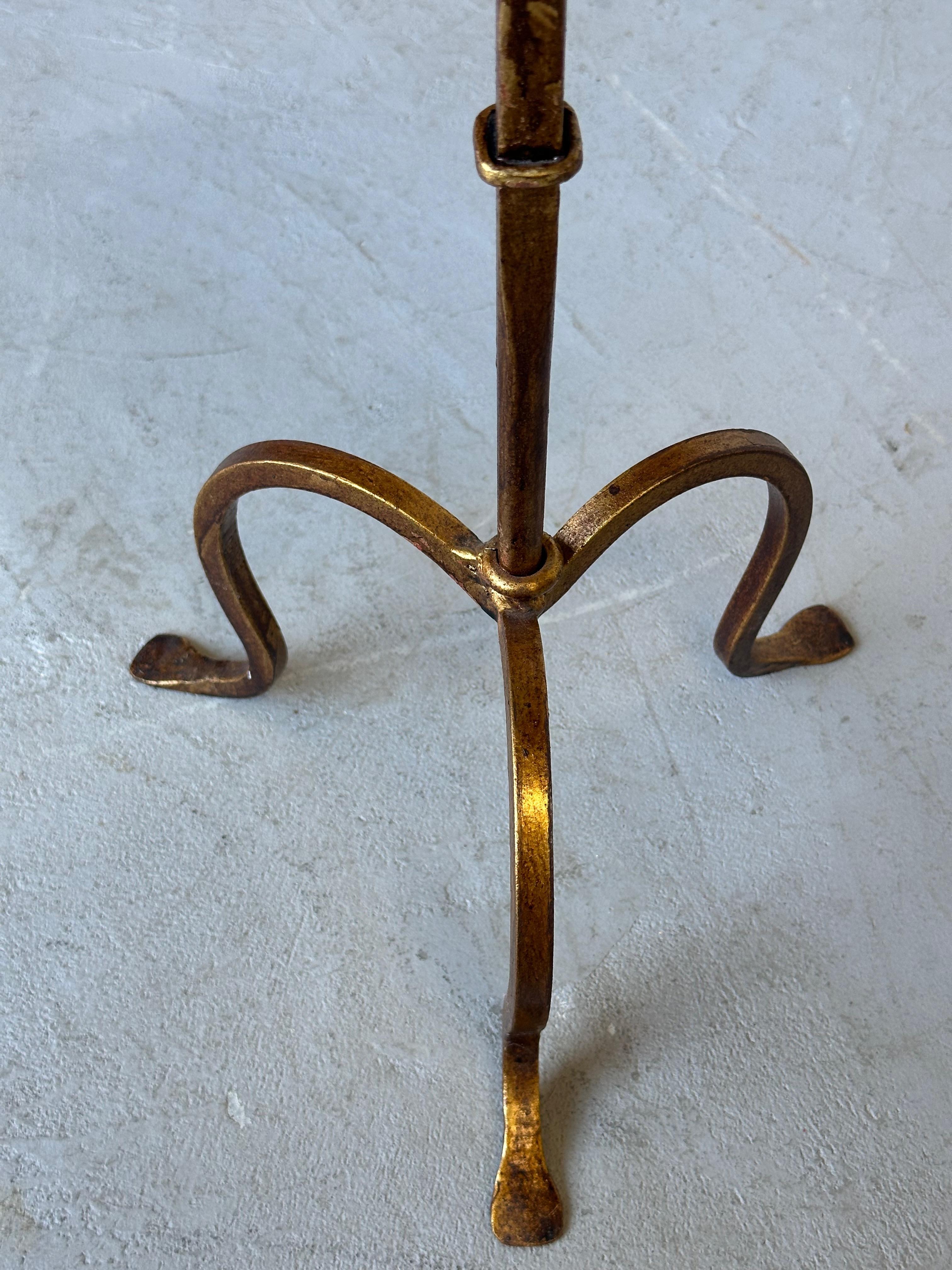 Spanish Gilt Iron Drinks Table on a Raised Tripod Base 4
