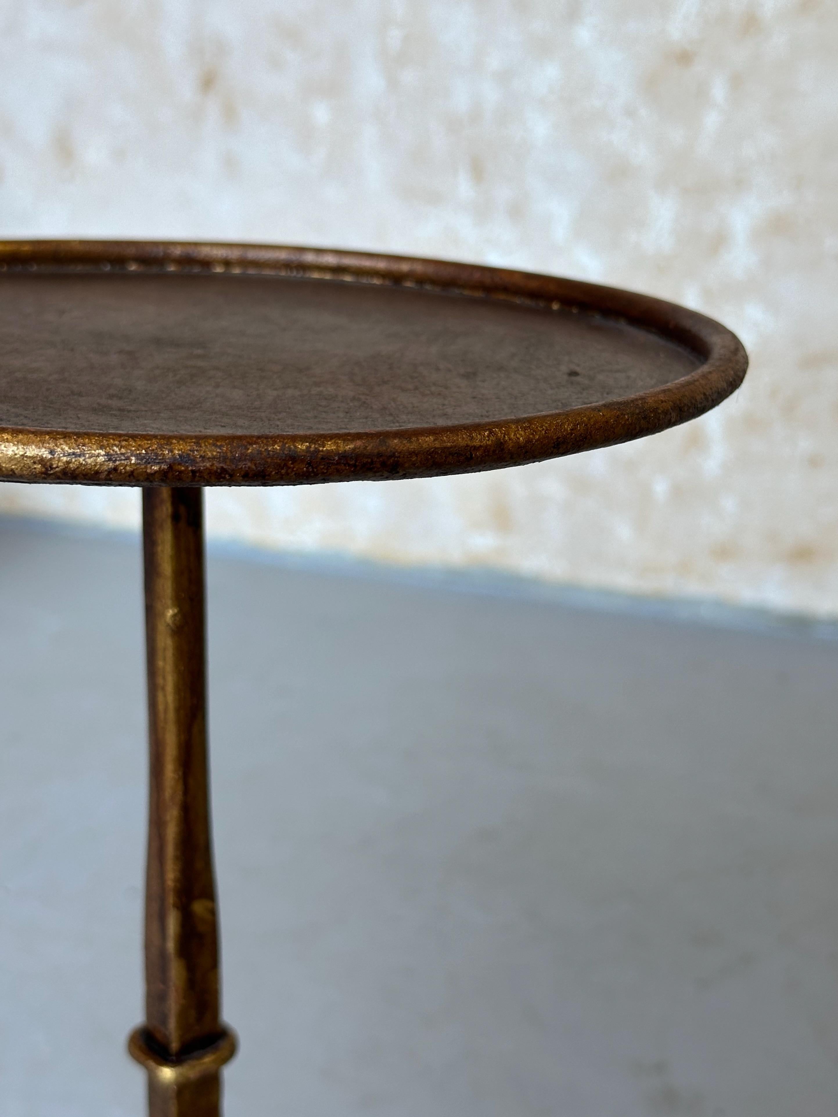 Spanish Gilt Iron Drinks Table on a Raised Tripod Base 6