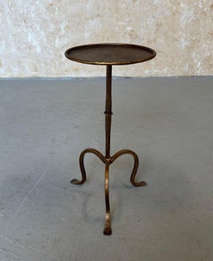 Spanish Gilt Iron Drinks Table on a Raised Tripod Base