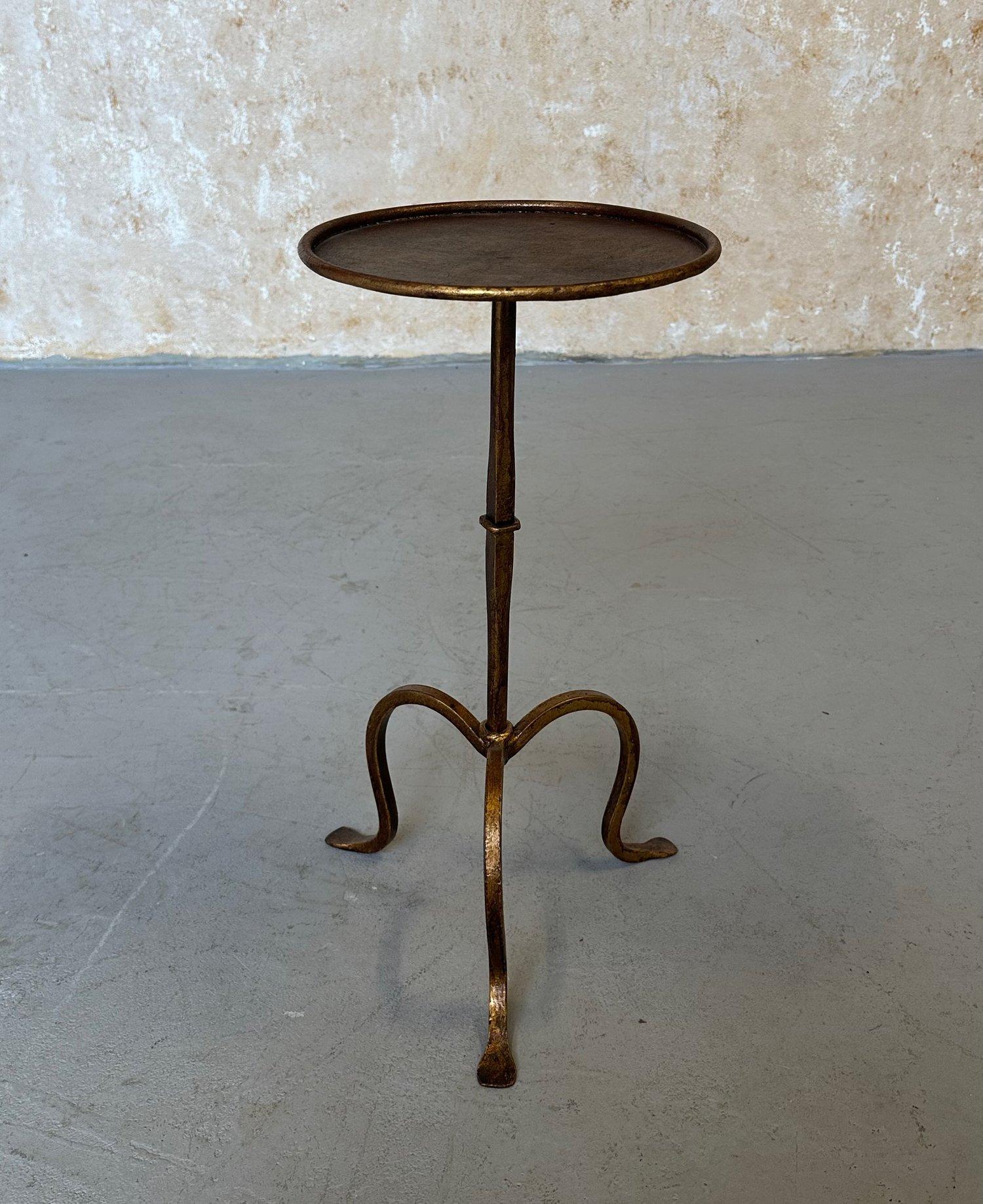 Spanish Gilt Iron Drinks Table on a Raised Tripod Base 3