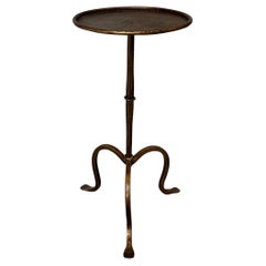Spanish Gilt Iron Drinks Table on a Raised Tripod Base