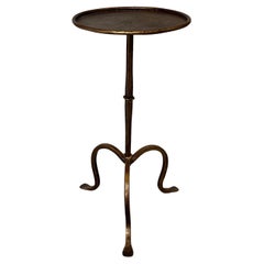 Spanish Gilt Iron Drinks Table on a Raised Tripod Base