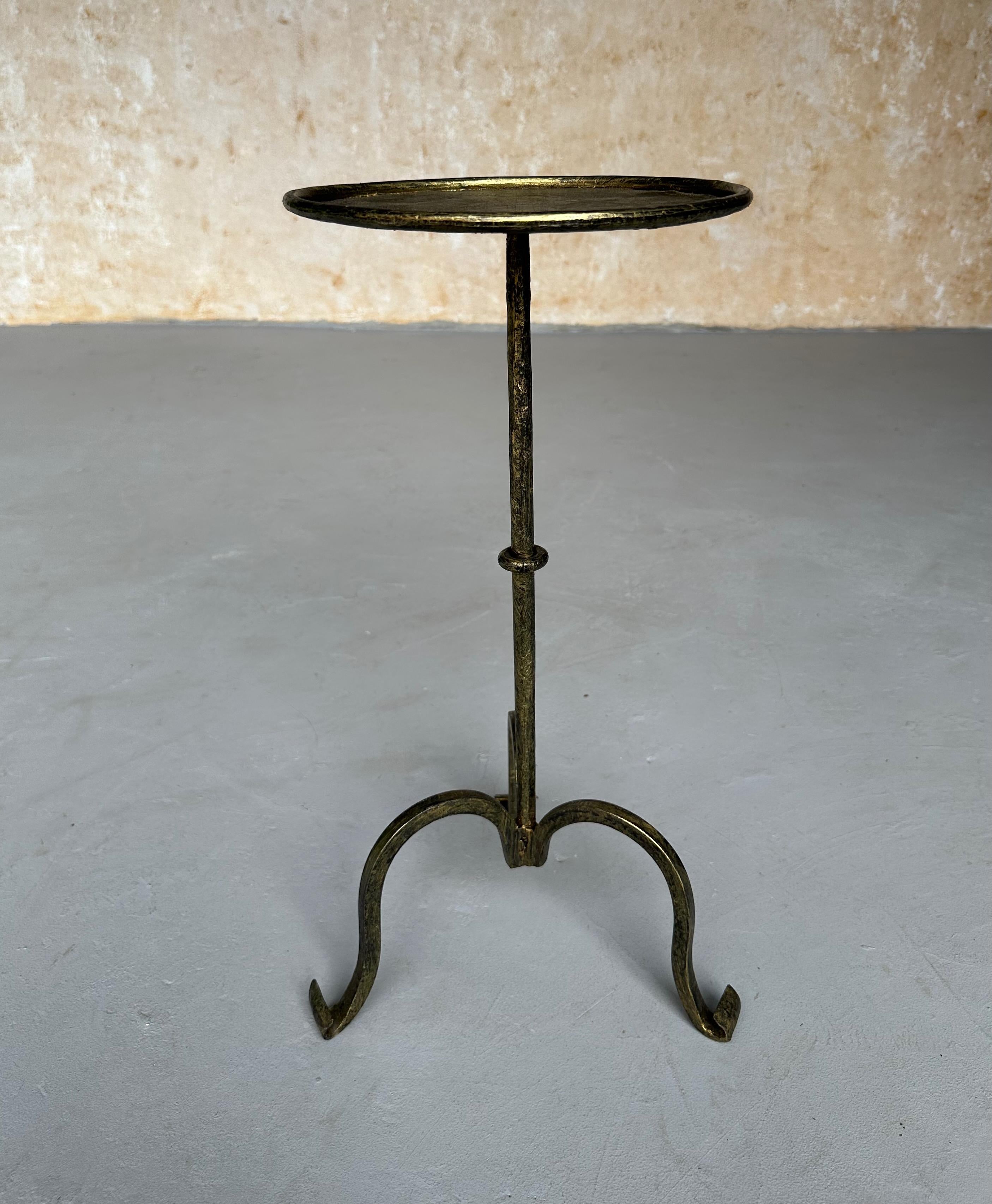 Spanish Gilt Iron Drinks Table on a Tripod Base 7