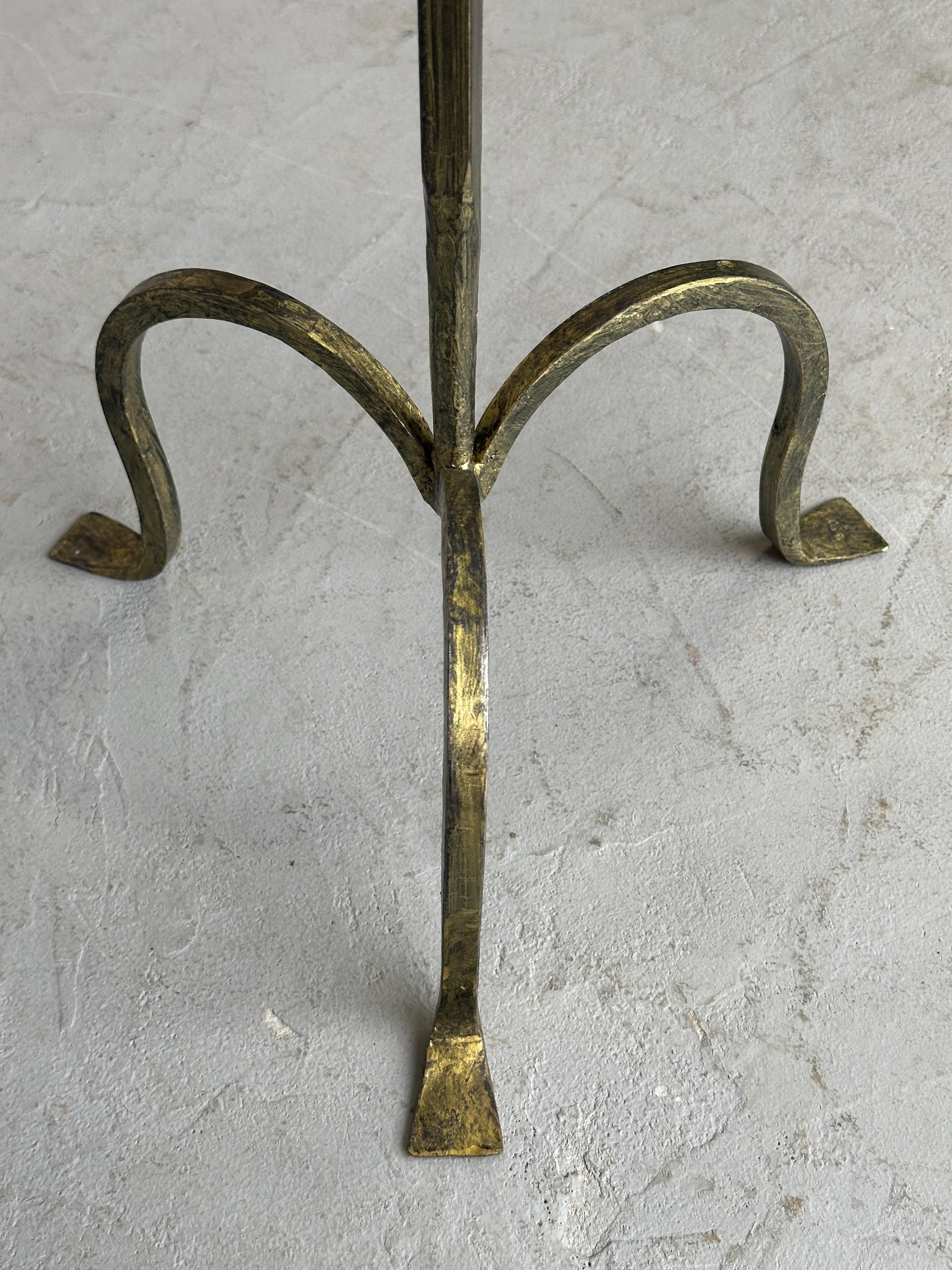 Spanish Gilt Iron Drinks Table on a Tripod Base In Good Condition In Buchanan, NY