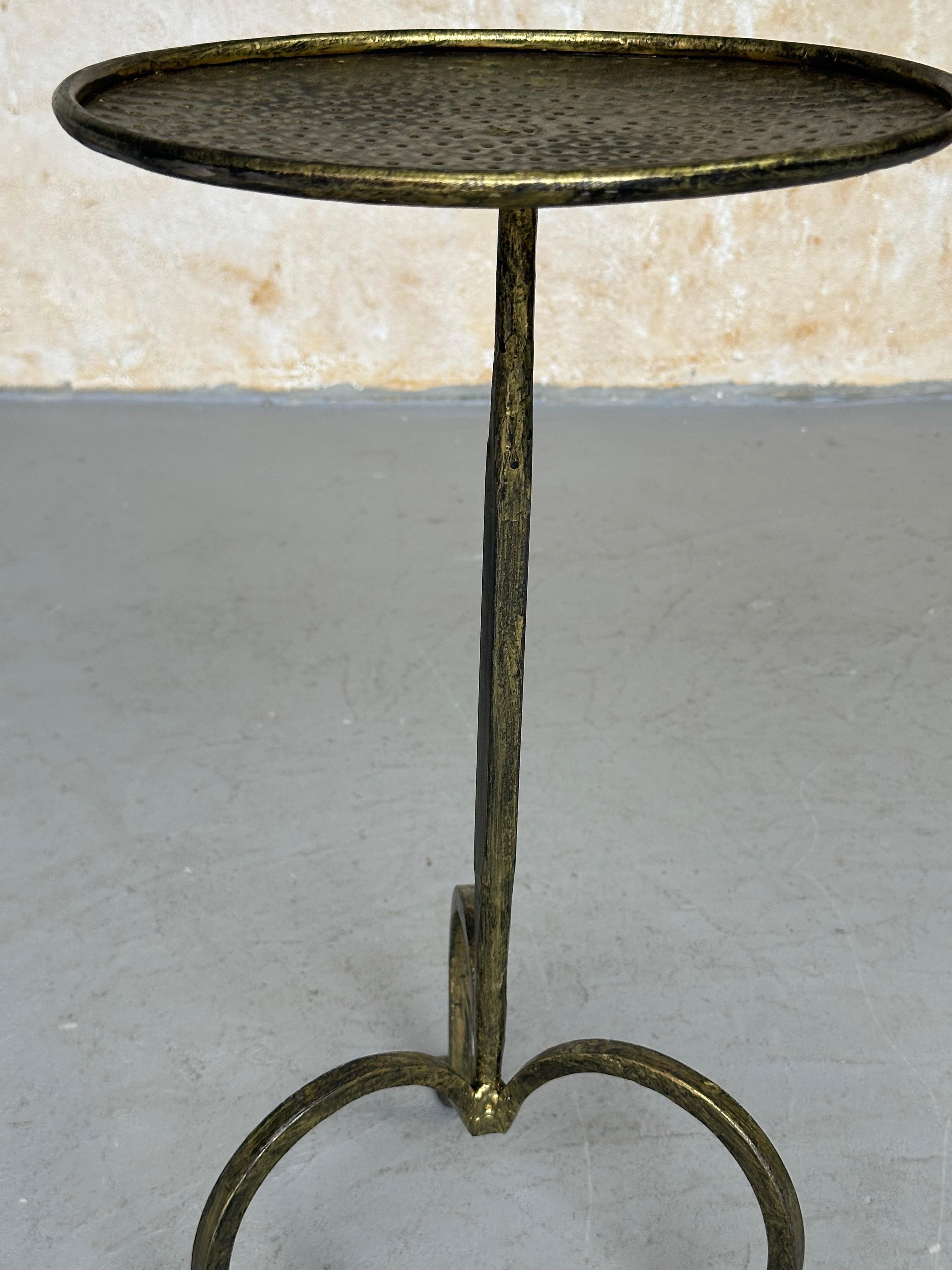 Spanish Gilt Iron Drinks Table on a Tripod Base 4